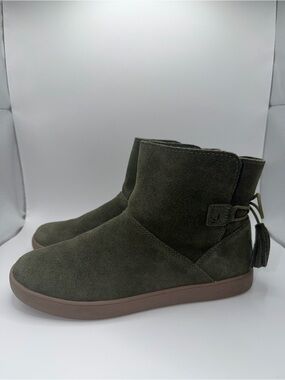 Koolaburra Olive Suede Tassel Ankle Boots